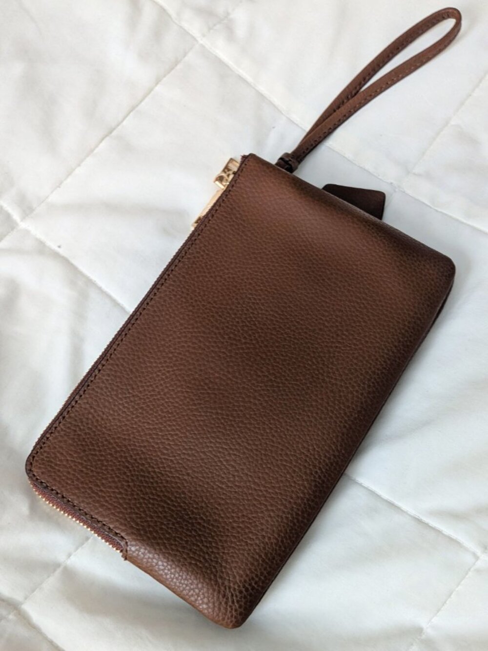 Coach Madison Double Corner Zip Wallet Wristlet in Saddle Brown 2 Style F87587 - Picture 4 of 8